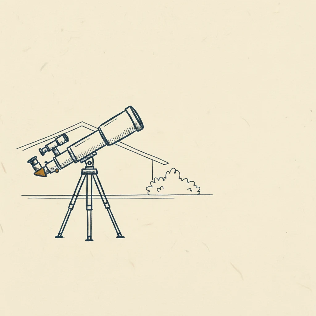 a starter telescope set up in a backyard to look at the planets