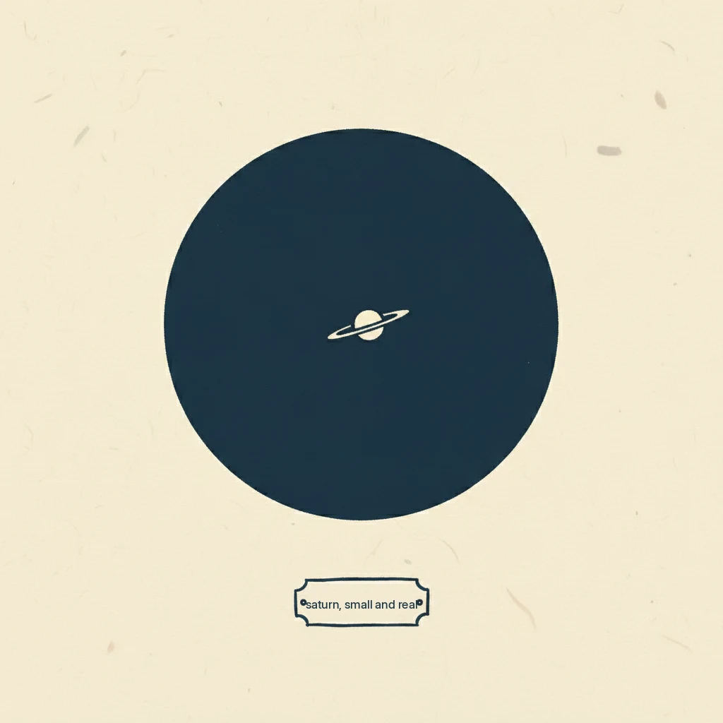 what a good cheap telescope really shows you of Saturn: small, bright, and real