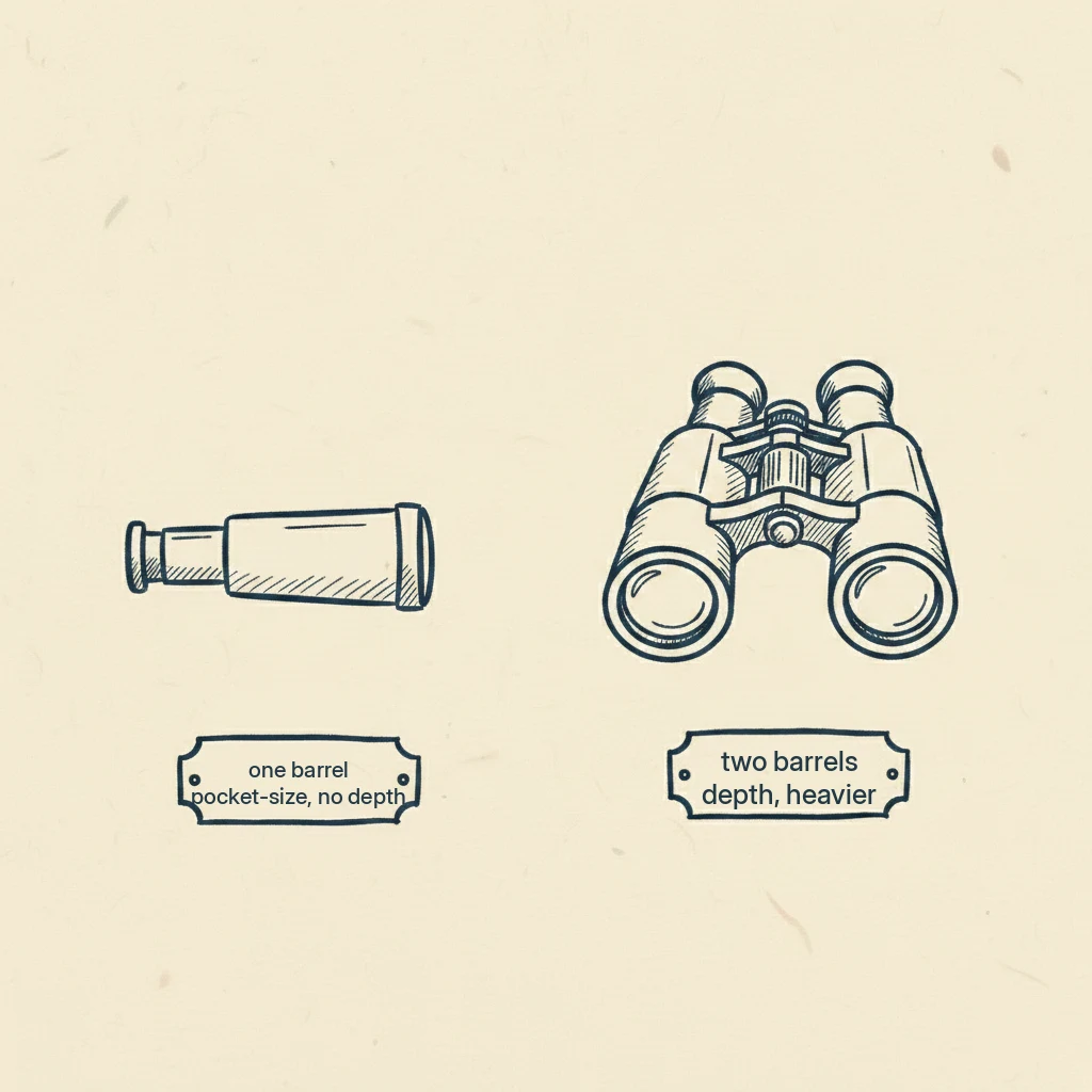 monocular versus binoculars for bird watching: what you gain and give up with a single-barrel monocular