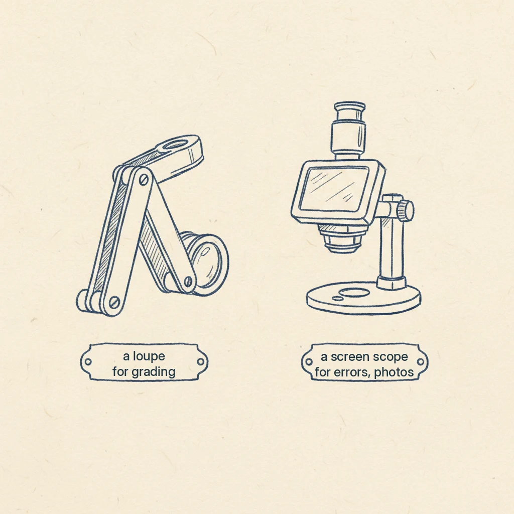 loupe or microscope for coins: which one you actually need for grading versus finding errors