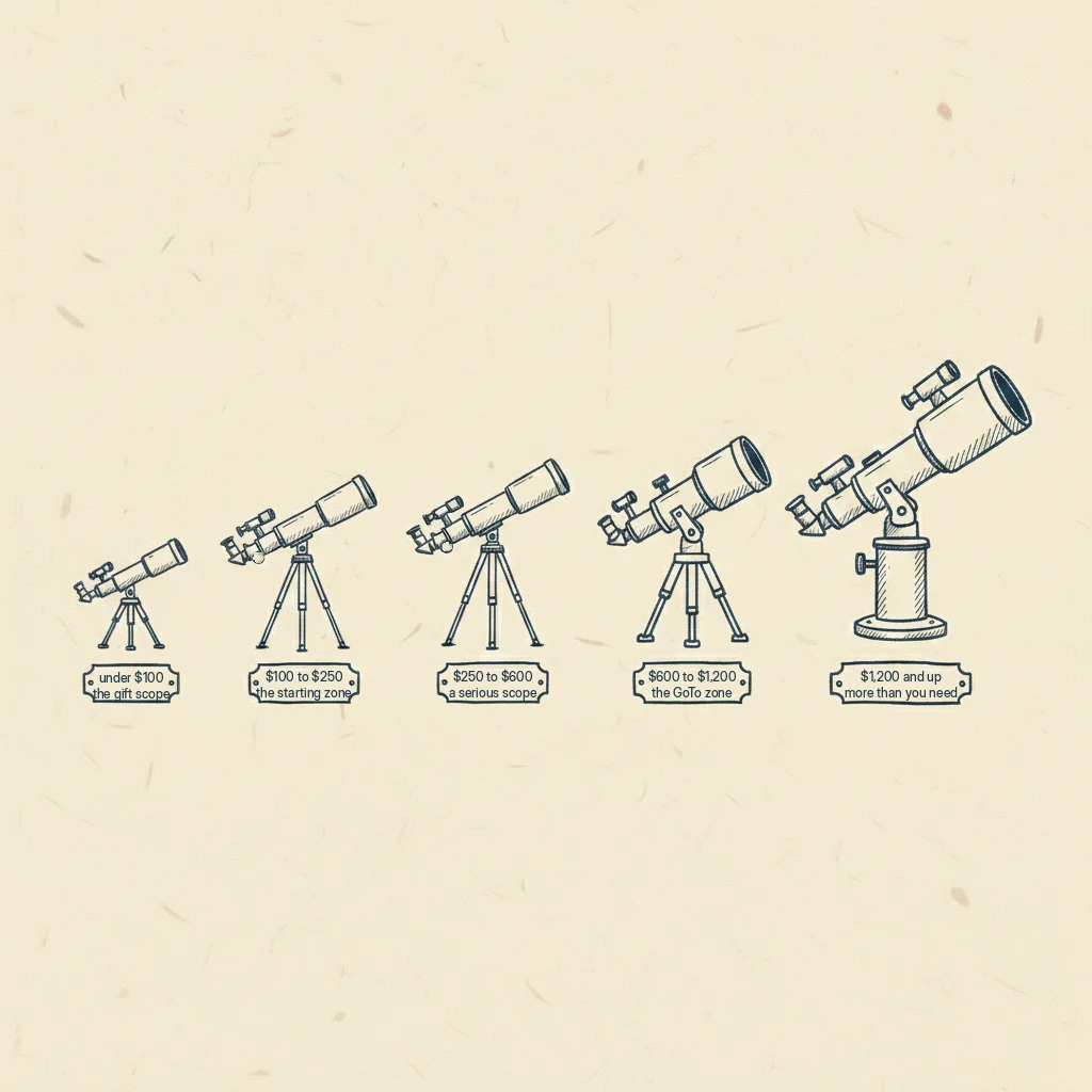 which telescope you actually get for your money, a simple budget-by-budget picture