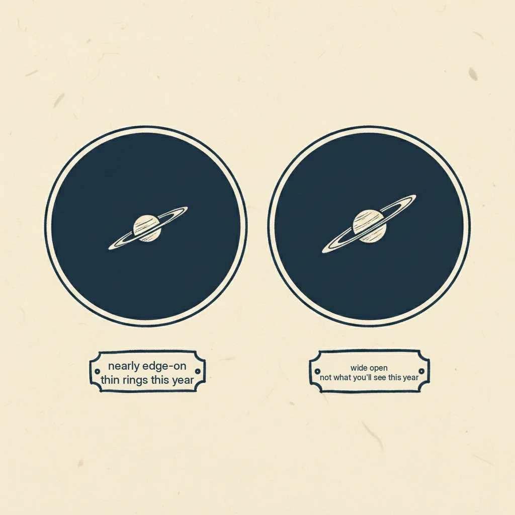 why Saturn's rings look thin in 2026, they're tilted nearly edge-on to us