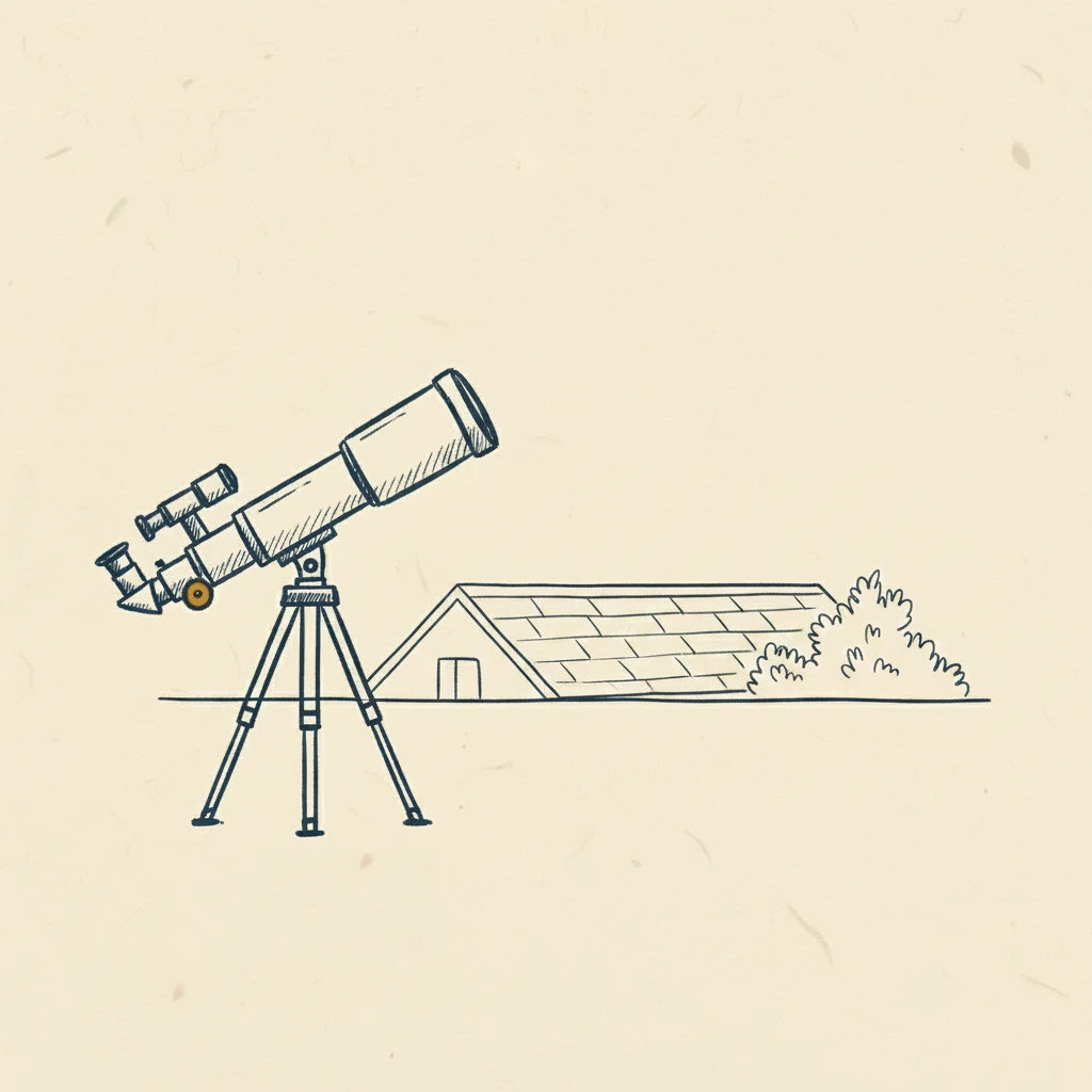 a small telescope set up to look at Saturn