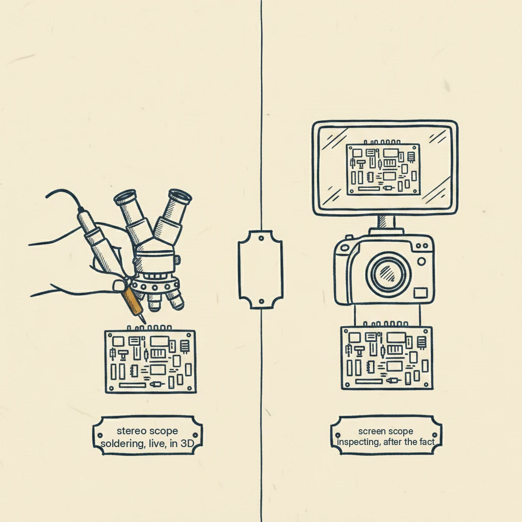 Stereo microscope for soldering, digital screen microscope for inspecting