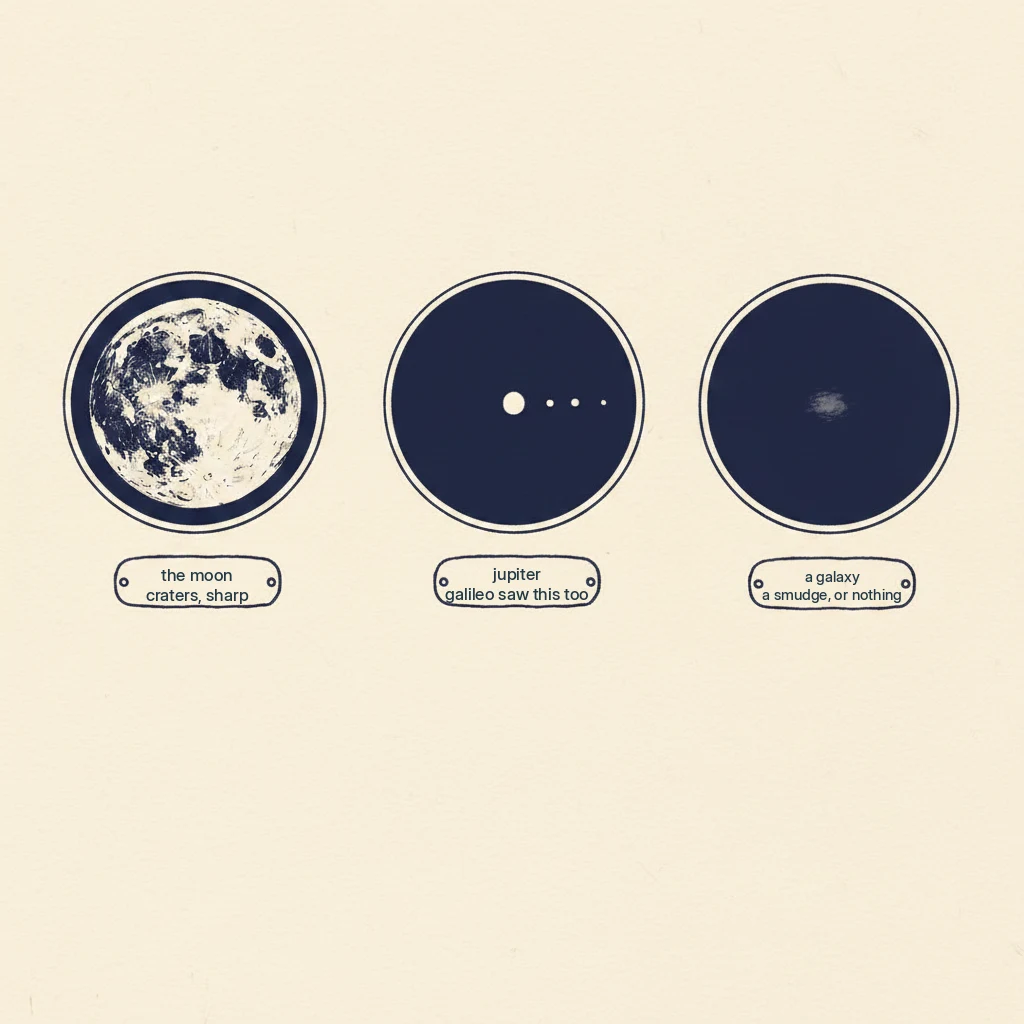 What the Moon, Jupiter and a galaxy actually look like photographed through a telescope with a phone